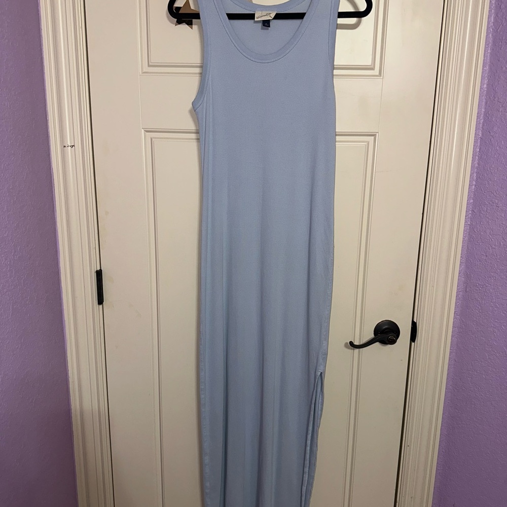 Universal Thread Light Blue Ribbed Tank Maxi Dress